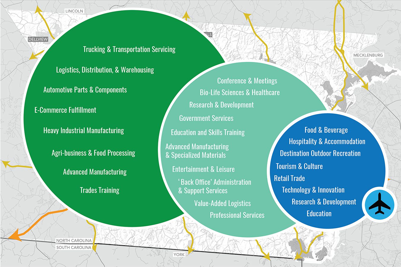 Gaston-CLT Airport Connected Development Map MXD